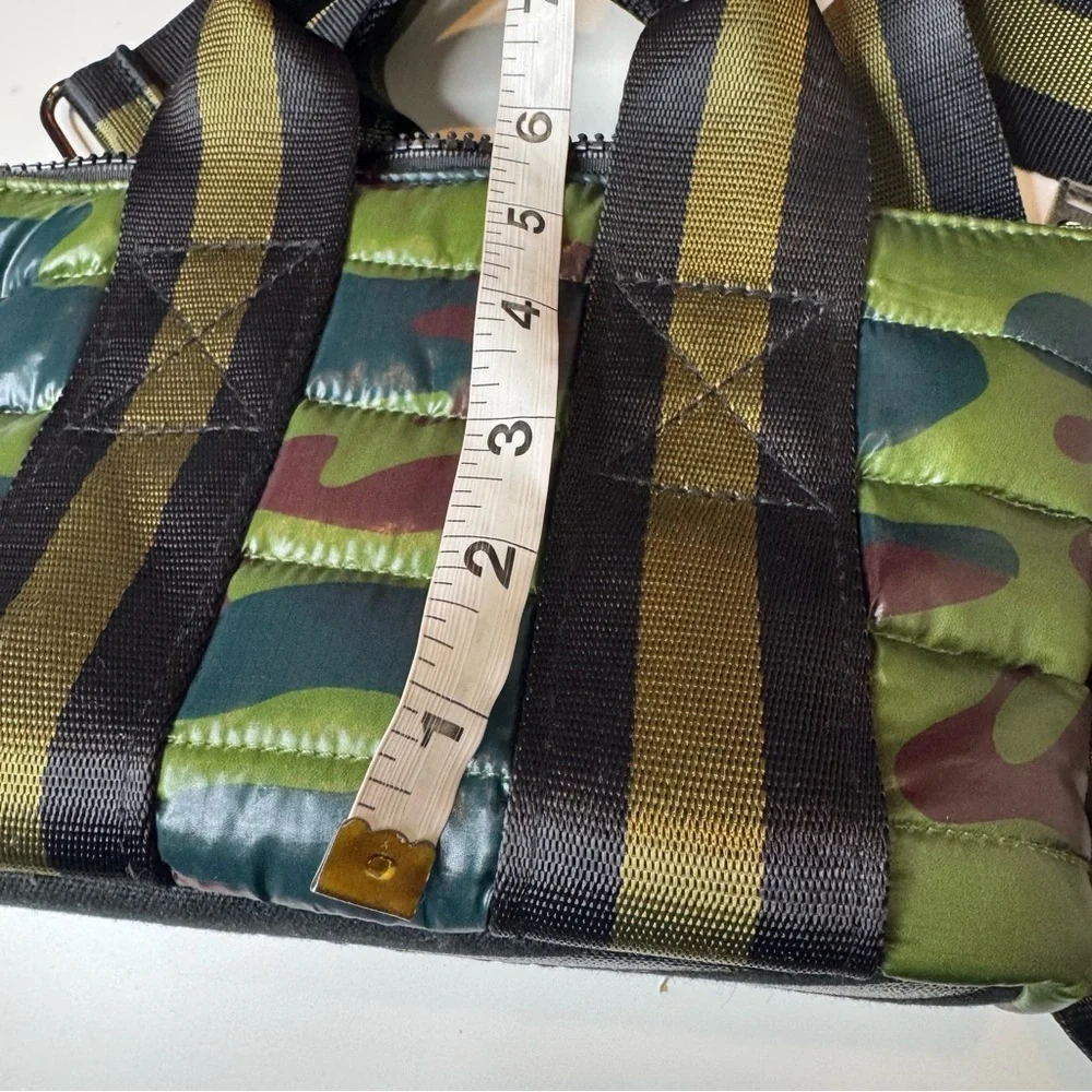 THINK ROYLN Think R LIL MAMA Camo Puffer Mini Tote Crossbody Green Black NWOT